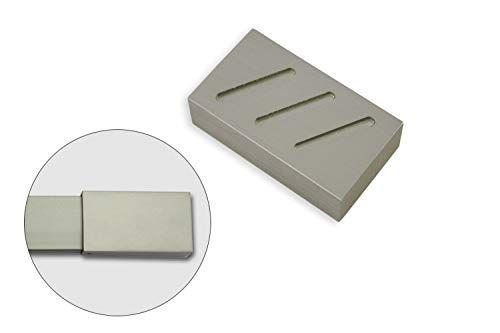 GARDINIA structuur, 2 x eindkappen, aluminium, chroom, voor aluminium profiel met binnenloper Luxor rechthoekig, staal-geborsteld, 7 x 4 x 2 cm, 2