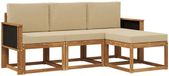 vidaXL - Extérieur - canapé - set - 4 - pcs - Naturel - Massif - Acacia - Bois - et - Polyester