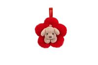 Trudi Bloemenhond met band, pluche cadeaus voor Valentijnsdag, pluche dieren, 9 x 9 x 6 cm maat XXS, Sweet Collection, model 51383