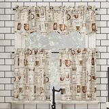 No. 918 Bristol koffiewinkel semi-transparante staaf zak keuken gordijn valance en lagen set, 54 \"x 24\" 3-delig, ivoor gebroken wit