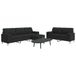 Maison Exclusive Ensemble de canapé 3 pièces avec pouf et coussins décoratifs, noir, tissu