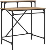 vidaXL Bureau Artisan Eiken 80 x 50 x 90 cm Bewerkt hout