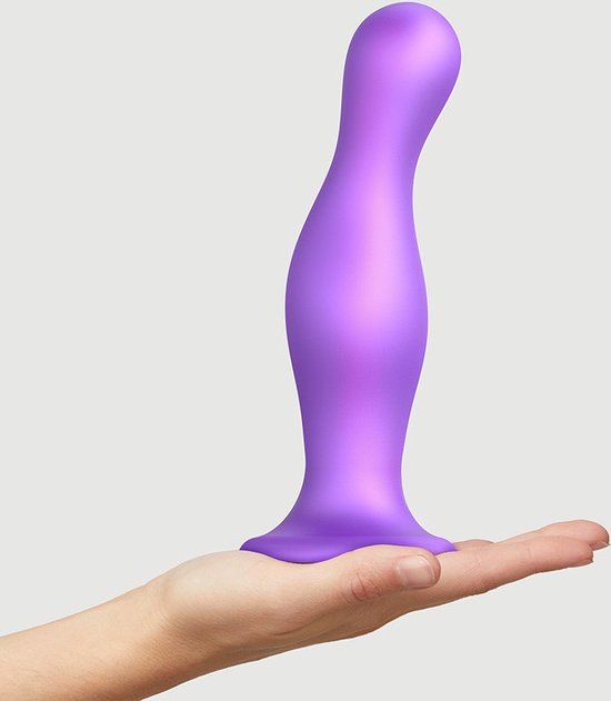 Strap-On-Me Dildo Plug Curvy Metallic Paars XXL