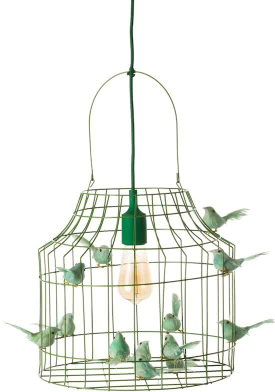 Dutch Dilight groene hanglamp met vogeltjes nÃ©t echt