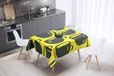 Bonamaison Tafelkleed, Anti-Mold, Sneldrogend, Waterdicht, 100% Polyester Tafellaken, Neon Geel, Rook, 140 x 140 Cm