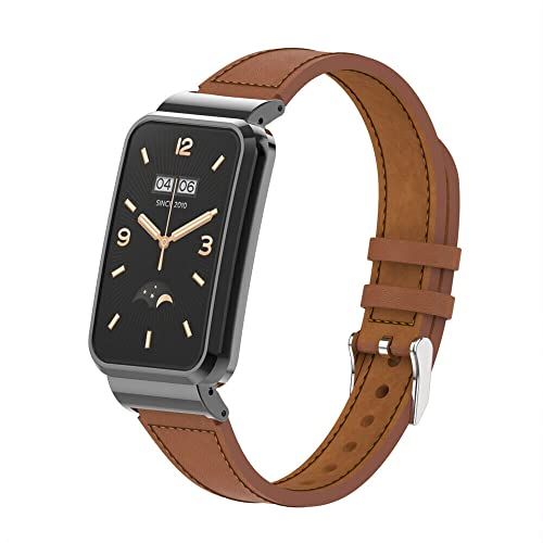 Strap-it leren bandje - bruin - Geschikt voor Xiaomi Smart Band 7 Pro