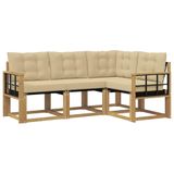 vidaXL Ensemble de canapés d'extérieur 4 pc Blanc et Beige