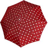 Knirps Rood met stip compacte paraplu Fiber T200 medium Duomatic