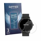 Savvies 3 Stuks Screenprotector - Horloges (Rond, ø: 39 mm) - Transparant