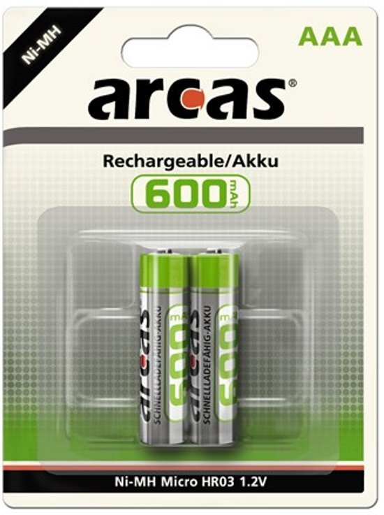 Arcas Rechargeable NimH AAA/HR03 600mAh blister 2
