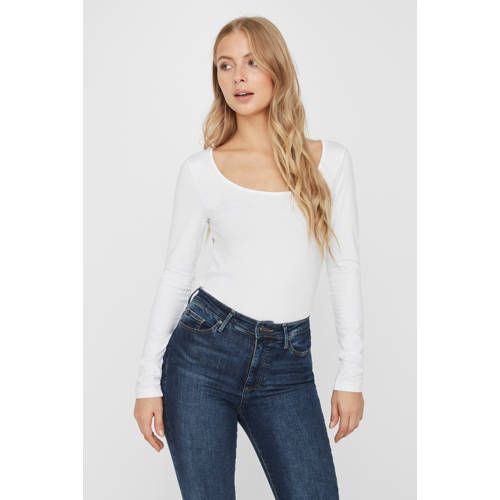 VERO MODA VMMAXI Longsleeve - Wit - Biologisch Katoen