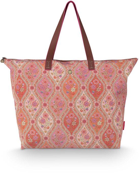 Pip Studio Tilda Reistas Dames - Weekendtas - Ornamento - Oranje - 66x20x44cm