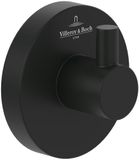 Villeroy & Boch Elements - Tender handdoekhaak, handdoekhouder voor wandmontage, wandhaak van zink, accessoires badkamer, ronde badhaak, 54 x 32 x 54 mm, matzwart