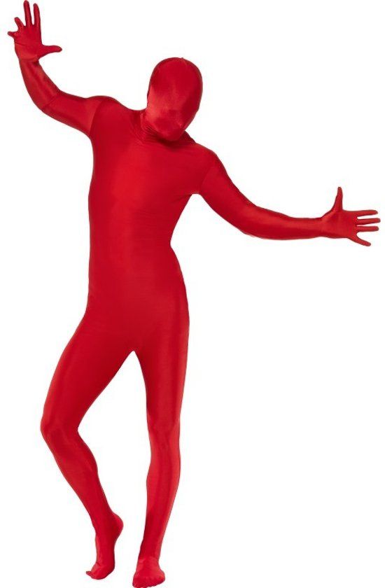 Smiffys Second Skin Suit Rood Maat L