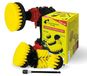 Ensemble de brosses de forage - 5 pièces - Poils souples en nylon - Jaune