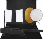 vidaXL Fotostudioset met verlichtingsset, achtergrond en reflector