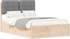 vidaXL Bedframe met Gevoerde Hoofdbord Lichtgrijs 120 x 200 cm