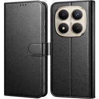 Phonillico® Coque pour Xiaomi Redmi Note 15 PRO PLUS 5G - Portefeuille Noir Rabat Clapet Aimanté Rangement Cartes