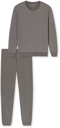 Uncover by Schiesser Schiesser Uncover Lange pyjama grijze manchetten - Heren Pyjamaset - grijs