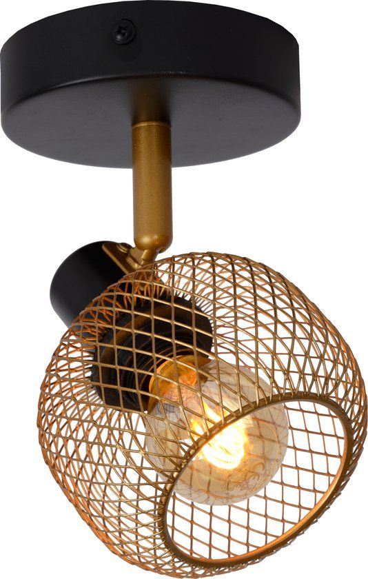 Lucide MAREN Plafondspot - 1xE14 - Mat Goud / Messing - Draaibaar en Kantelbaar