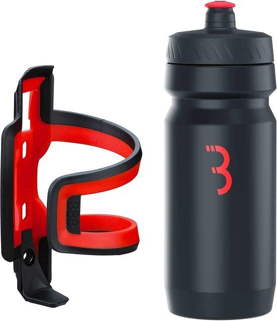 BBB Cycling DualAttack - Compacte Bidonhouder met Bidon - 550ml - Zwart / Rood