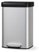Poubelle de cuisine - Conteneur à déchets - 50 litres - Couvercle hermétique - Couvercle à fermeture douce - Pédale en Inox - Anneau pour sacs poubelles - Acier inoxydable thermolaqué