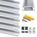 Chesbung Led-aluminium profiel, 1 m, 6 stuks ledstrips profiel in U-vorm voor ledstrips/band tot 12 mm, incl. indirecte verlichting plafond met transparante afdekking, eindkappen en montagemateriaal