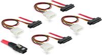 Delock Mini-SAS SFF-8087 to 4x SAS SFF-8482 + 4x Molex Cable - 0.5m