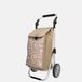 Beagles Alberic Boodschappen trolley - Koelvak - Boodschappen kar - Shopping Cart - Sterke Kwaliteit - Taupe ruit