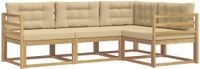 vidaXL - Hoek loungeset - 4 zitplekken - Polyester - Wit en Beige