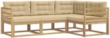 vidaXL - Hoek loungeset - 4 zitplekken - Polyester - Wit en Beige