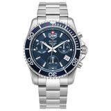 JDM Military Polshorloge Heren JDM-WG019-02 Kwarts Blauw Saffierglas Staal Zilverkleurig 10 ATM