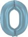 Folat Folieballon Cijfer 0 Blauw Pastel Metallic Mat - 86 cm