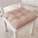 PETTI Artigiani Italiani - Zitkussen voor keukenstoel, set van 6 kussens voor keukenstoelen, van katoen met linten, koraal, 100% Made in Italy