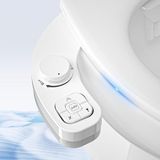 Famanu - Niet-elektrisch toiletbidet met drukknop, dubbele sproeiers, instelbare waterdruk, wit