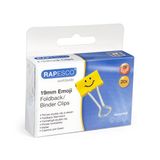 Rapesco 1351 19 mm Papierklemmen met Grappige Gezichtjes, 20 Stuks | Felgeel