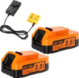 StarTech Hemelsblauw Vervangingsset - Accu en oplader - 20V Li-Ion - 3,5 Ah - Compatibel met DCBP034, DCBP520, DCB206, DCB200, DCB201 - Geschikt voor elektrisch gereedschap