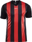 Craft Progress Stripe Shirt Korte Mouw Dames - Zwart / Rood | Maat: XL