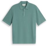 Tom Tailor Gebreid poloshirt van katoen - Maat M - Mineral Stone Blue