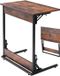 Vevor Bijzettafel Salontafel Opvouwbaar Met Metalen Frame en Verstelbare Voeten, C-Vormige Salontafel voor Woonkamer Slaapkamer Kantoor 60 X 37 X 70 Cm Tv-Lade, Salontafel Bruin en Zwart