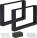 Merkloos Relaxdays tafelonderstel - 64 x 40 cm - 2 stuks - metaal - industrieel - zwart
