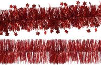 Decoris folie kerstslingers 2x stuks - rood - kunststof - 270 cm