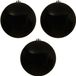 Decoris Kerstbal - 3x - Zwart - Groot - 20 cm - Kunststof - Glans