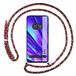 Tumundosmartphone Transparante hoes voor Realme C55 met koord, roze/goud