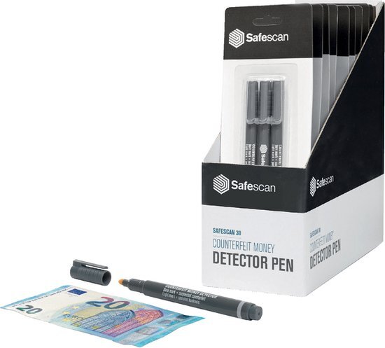 Safescan Valsgeld detectiepen 30 grijs blister à 3 stuks