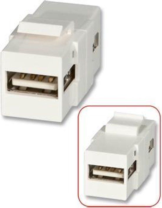Lindy USB Typ A Doppelkupplungs-Keystone für Wanddosen Keyst