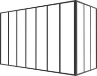 Vente-unique Hoekraam werkplaats van gepoedercoat aluminium - L210 x B90 x H130 cm (B x H) -Zwart - BAYVIEW