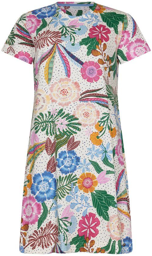 Rebelle Nachthemd Tropic Blush Organisch Katoen Wit/Multi Maat 42