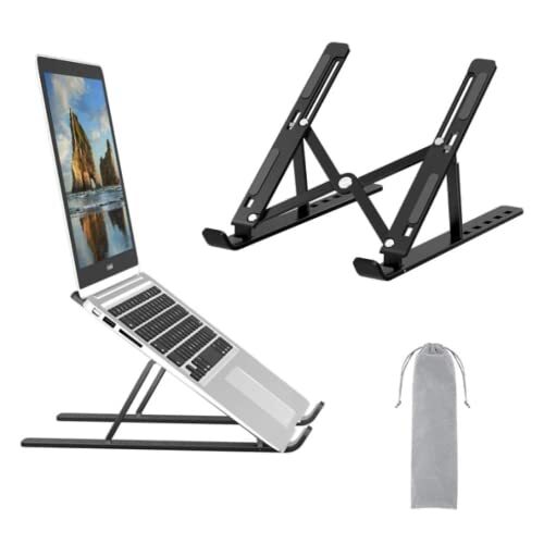 Voomy Office Laptop Standaard - Ergonomisch - Opvouwbaar - Zwart