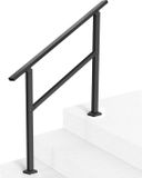 Merkloos / Sans marque Shanghai Sishun Technology Co., Ltd Trapleuning, 103 Cm - Zwarte Vierkante Buizen - Stevig Koolstofstaal - Geschikt voor 2-3 Treden - Ideaal voor Ouderen